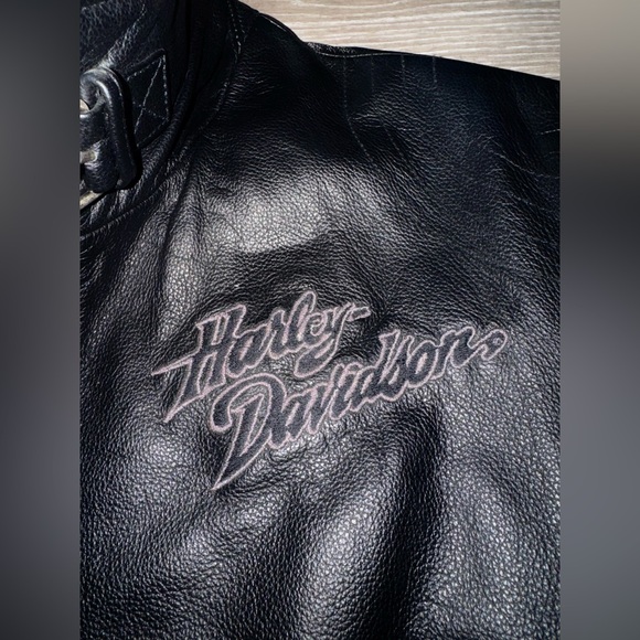 Vintage ISIS Eagle Harley Davidson Woman’s Leather Jacket - Picture 8 of 12